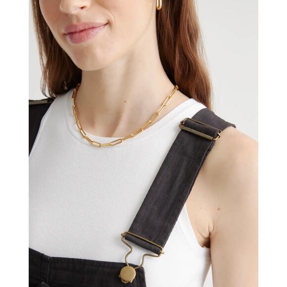 QUINCE Black Organic Stretch Cotton Twill Relaxed Overalls NWT Size Small - Picture 5 of 10